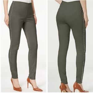 NWT INC Studded Olive  Mid Rise Women's Skinny Legging Pants